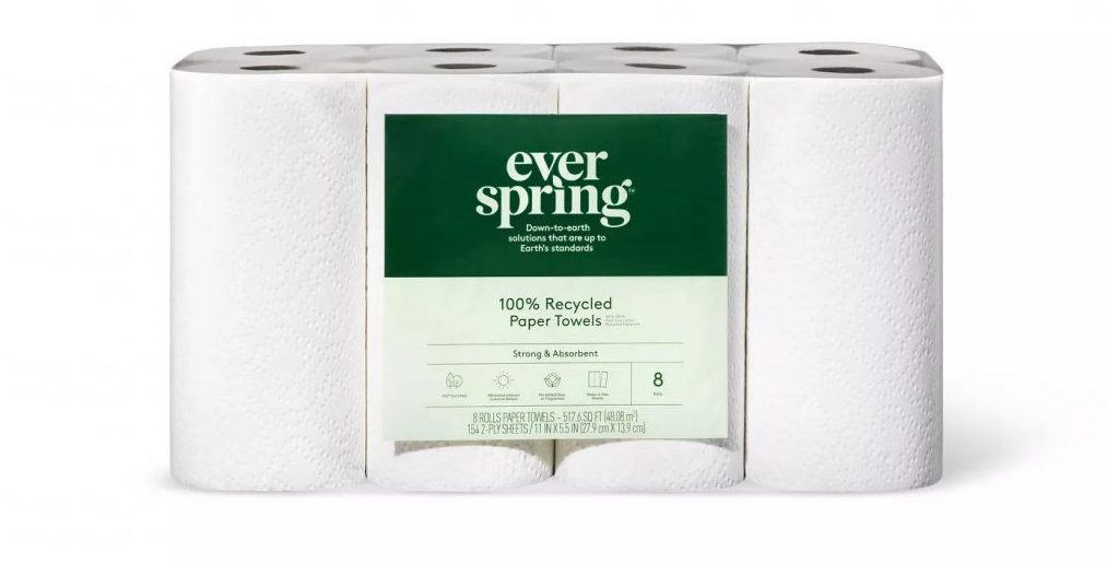 recycled paper towels from everspring