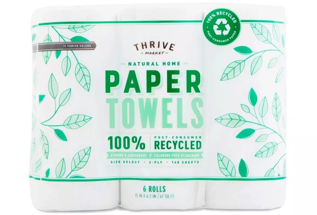 recycled paper towels from thrive market