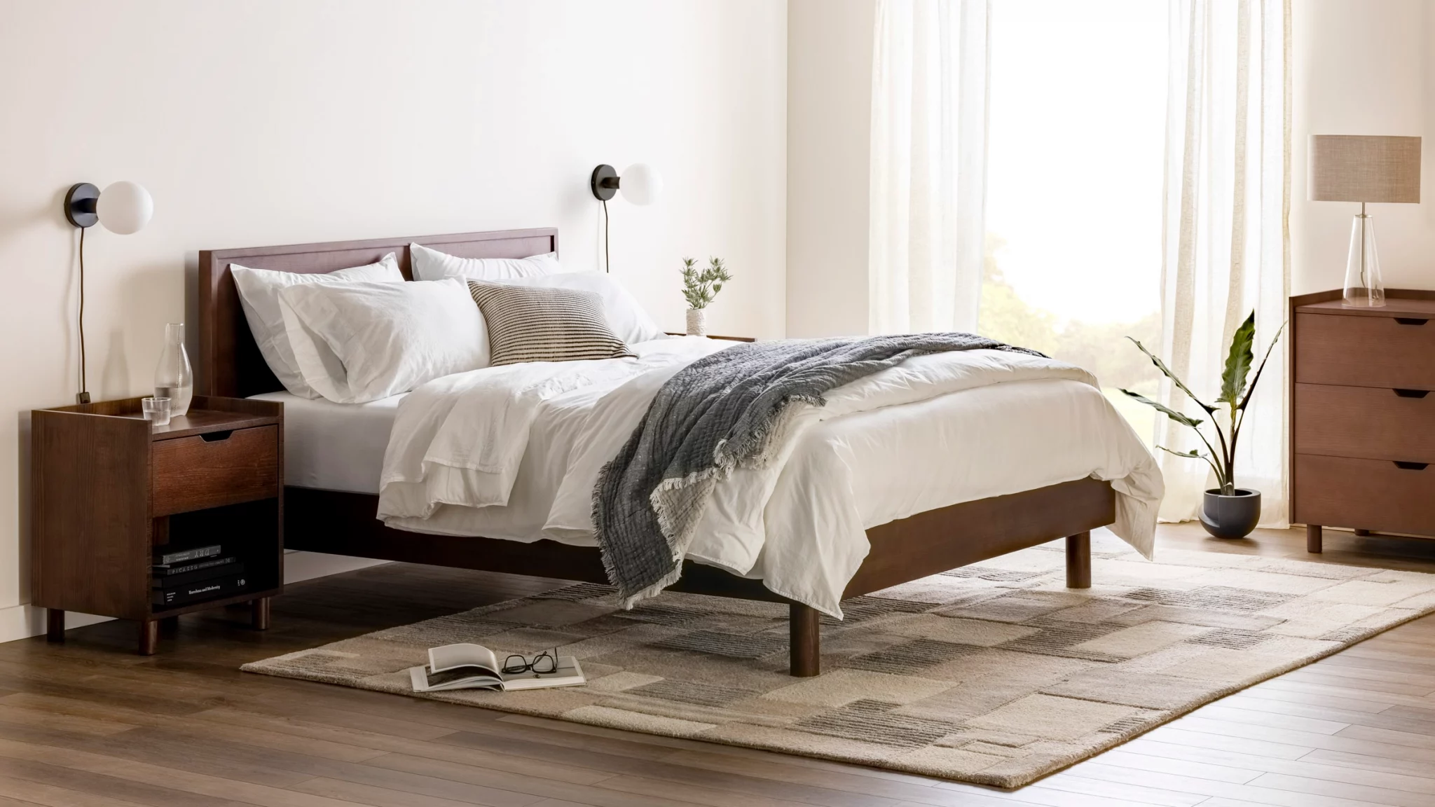 non toxic solid wood bed from burrow
