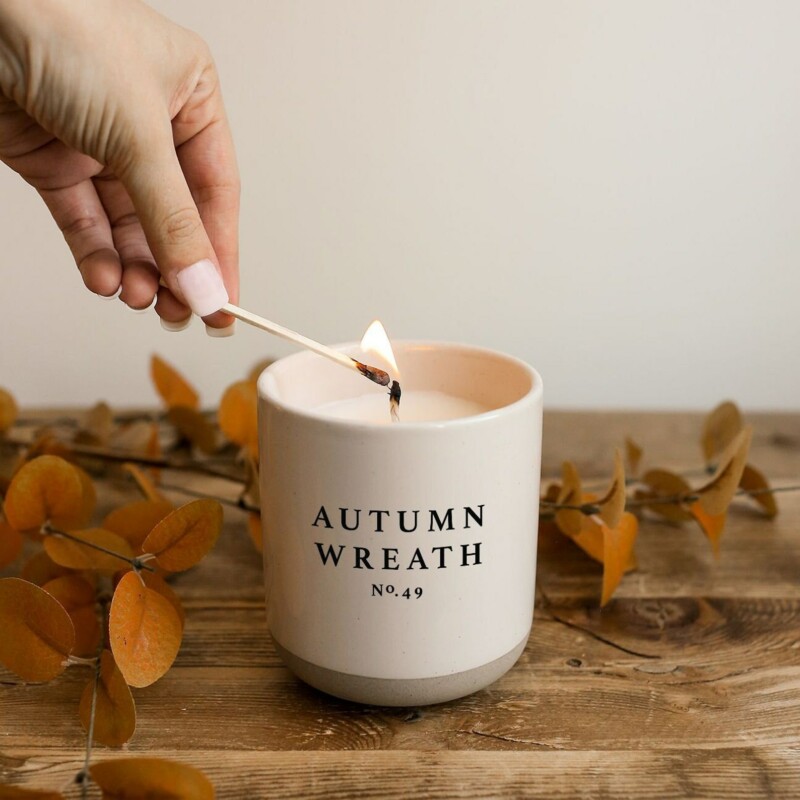 non toxic natural fall candle from sweet water decor