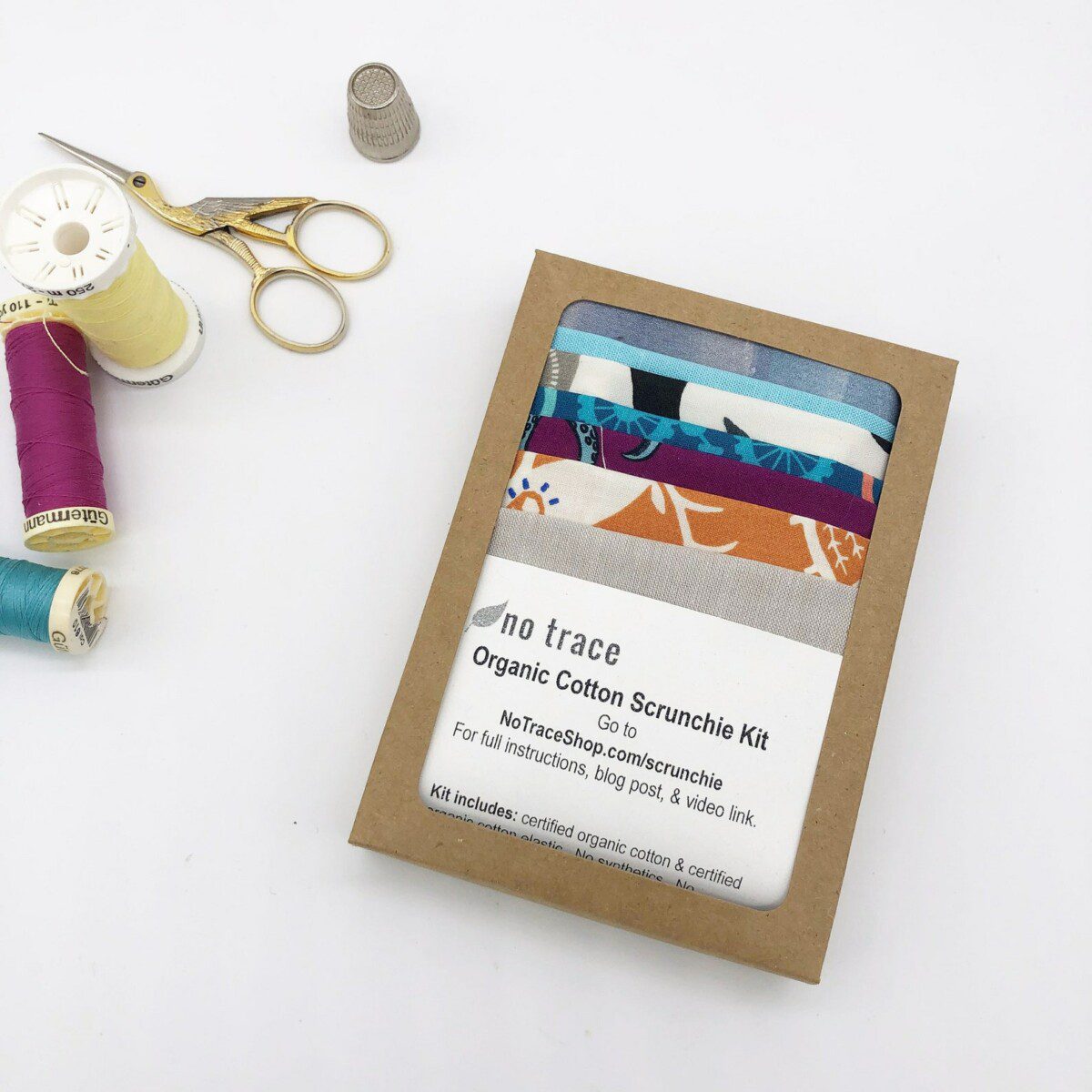 organic cotton DIY scrunchie kit from no trace shop
