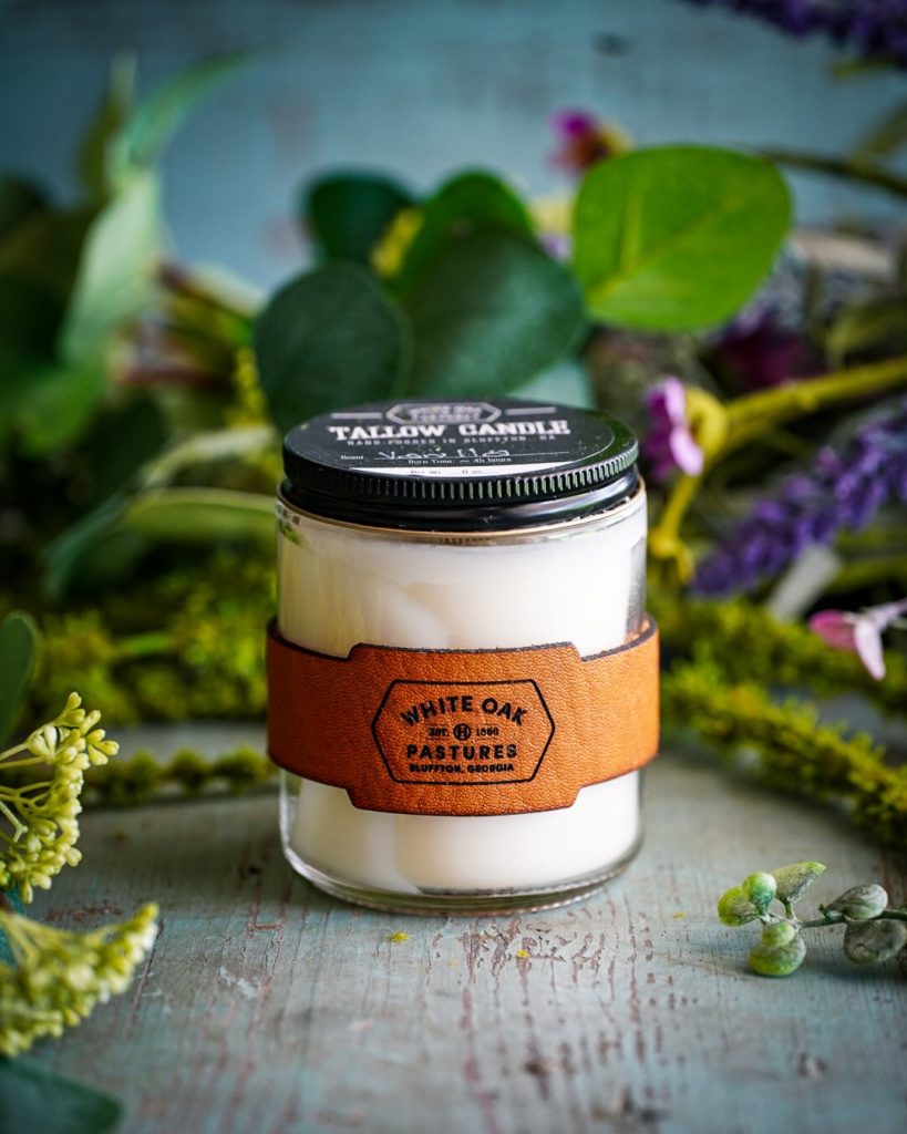 tallow candle from white oak pasture