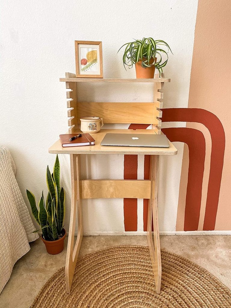 natural wood standing desk from steve's rack shack
