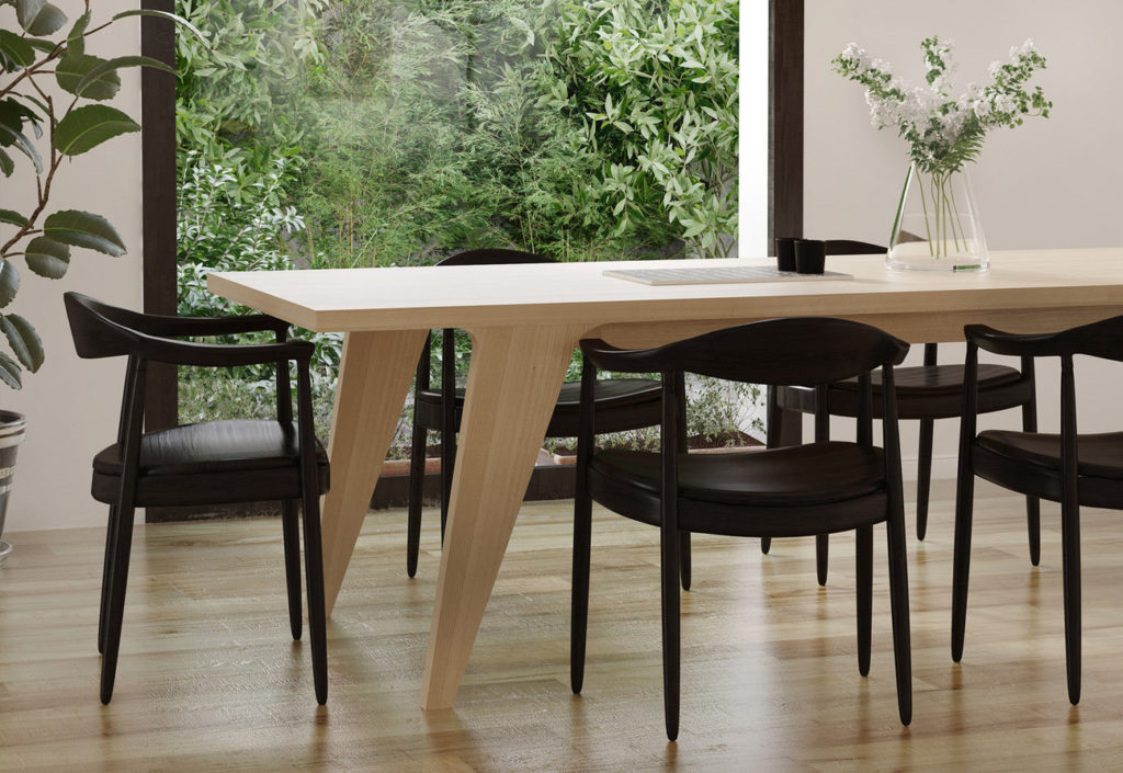 non toxic solid wood dining table from medley