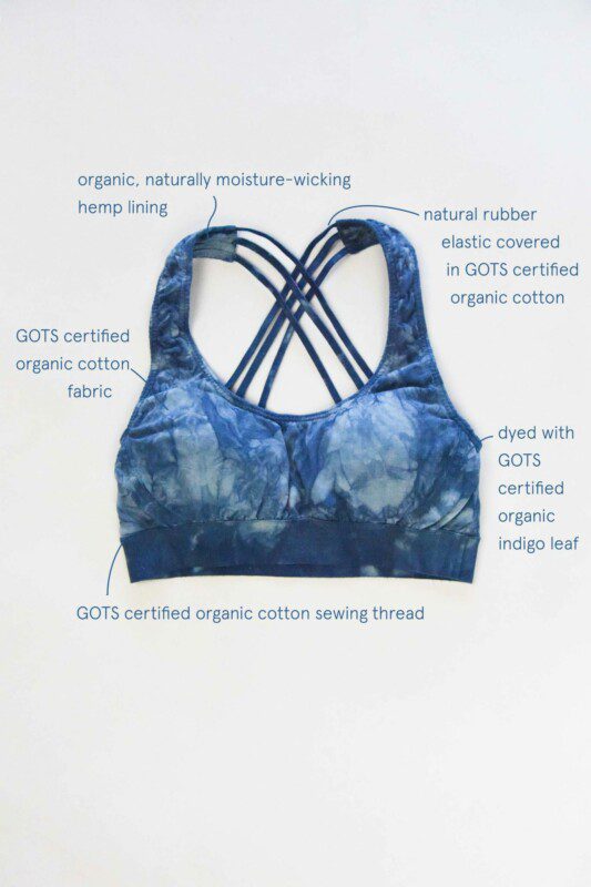non-toxic organic sports bra from sustain by kat