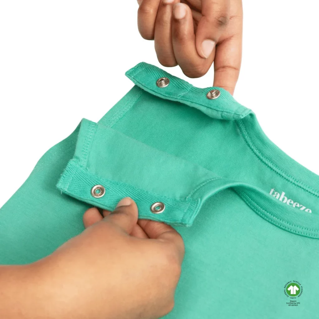 organic cotton snap clothing for babies from tabeeze