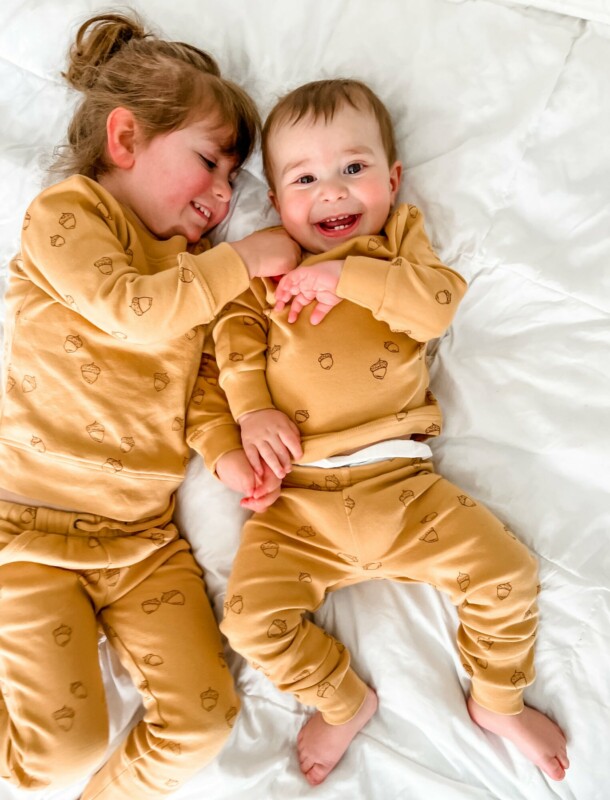 organic fall pajamas for babies and kids from l'oved baby