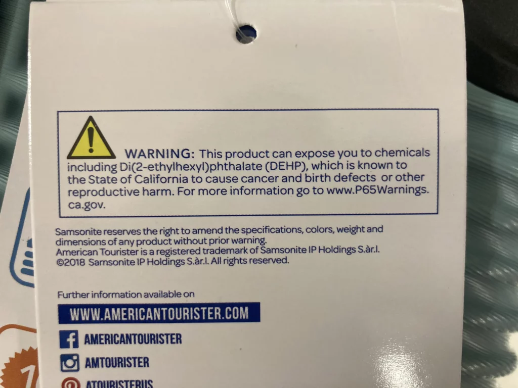 why is there a prop 65 warning on my suircase? from TheFiltery.com