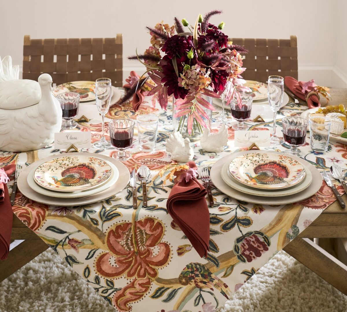 organic cotton table runners from pottery barn